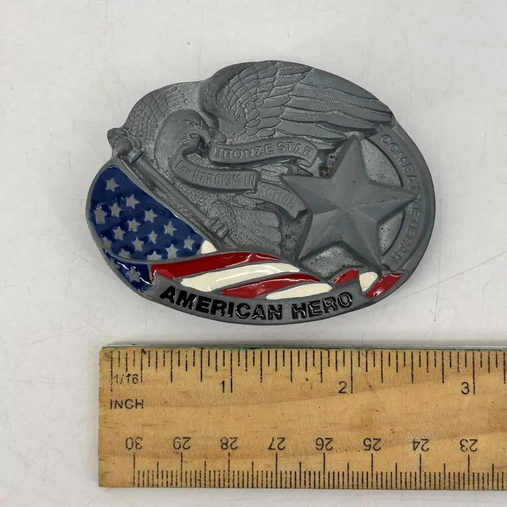 Great American Hero Belt Buckle Co. Red White Blue Patriotic